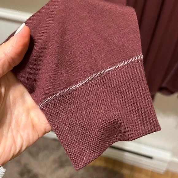 Men's Maroon Hooded Long-Sleeve Pullover Shirt - Picture 7 of 7